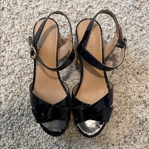 AEROSOLES Black Patent Women's Sandals